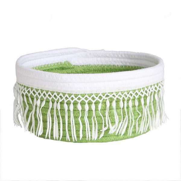 Nordic Cotton Rope Tassel Storage Baskets Boho Decor Storage Bins & Baskets