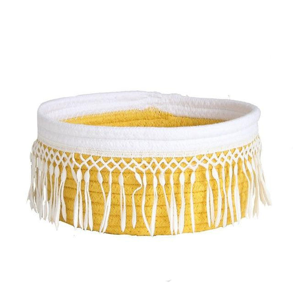 Nordic Cotton Rope Tassel Storage Baskets Boho Decor Storage Bins & Baskets