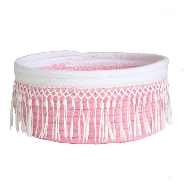 Nordic Cotton Rope Tassel Storage Baskets Boho Decor Storage Bins & Baskets