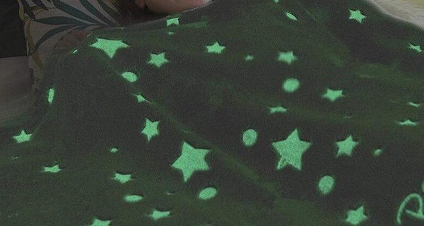 Soft Gray Glow In The Dark Moon And Stars Blanket Blankets