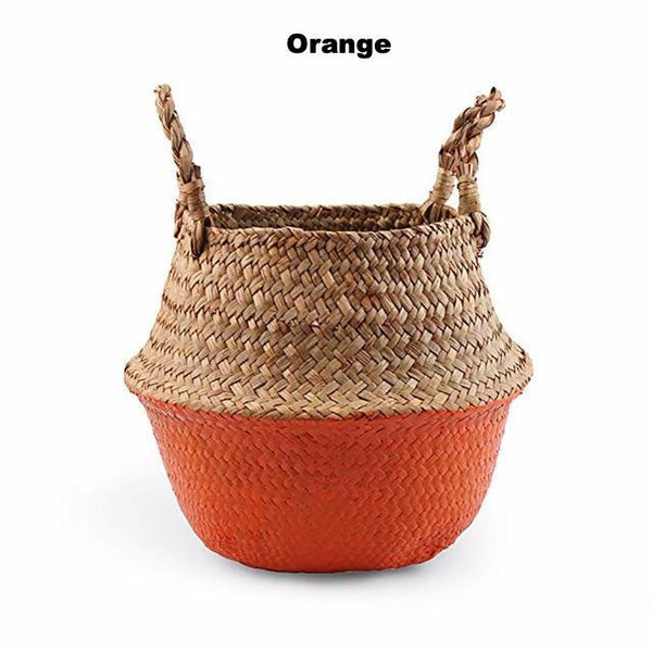 Colour Block Wicker Storage Baskets