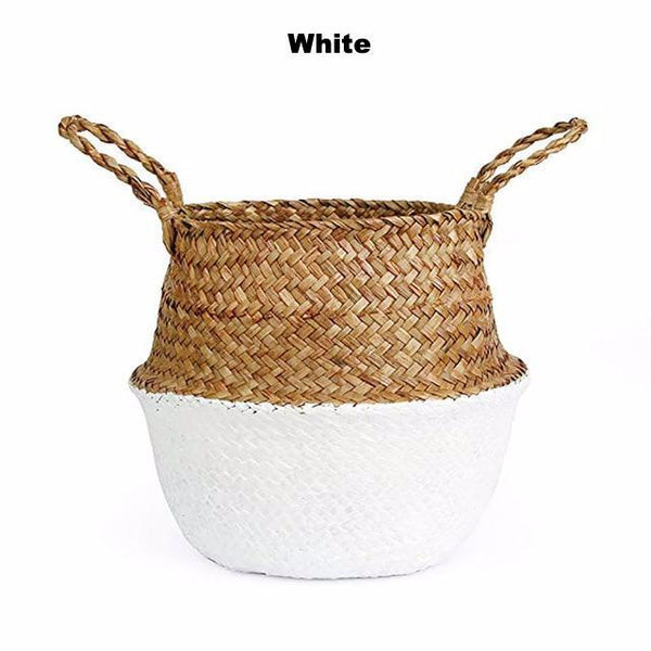 Colour Block Wicker Storage Baskets