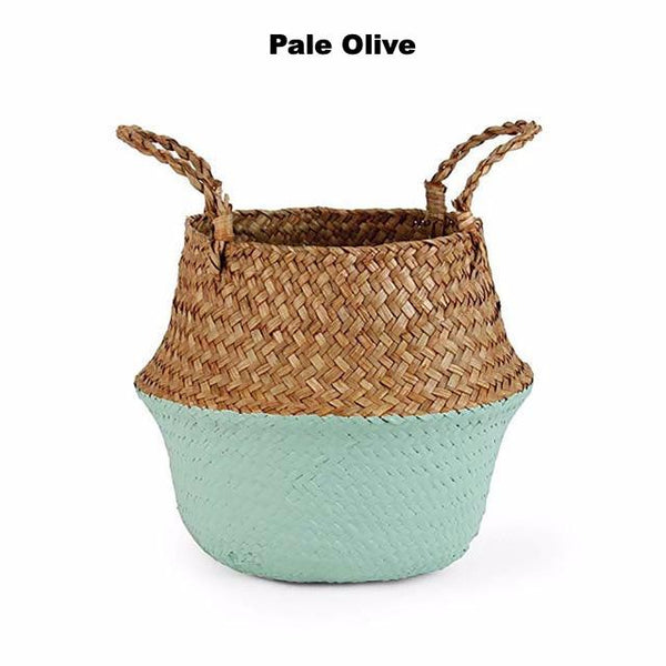 Colour Block Wicker Storage Baskets