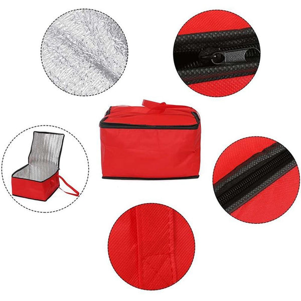 Insulated Food Delivery Bags 16.5 Inch Red Insulated Food Delivery Cooler Bag