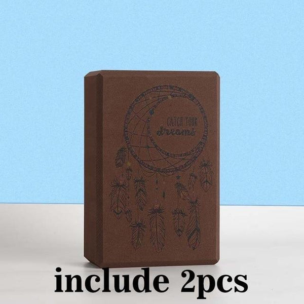 2 / Pcs Eva Yoga Block With Pilates Flexibility Stretching Strap Fitness Yoga Props