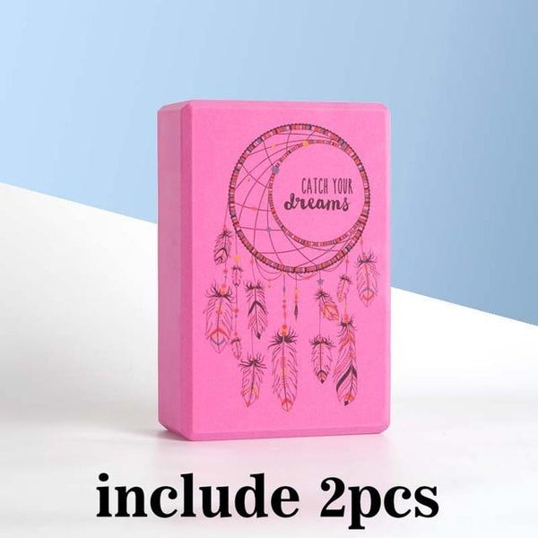 2 / Pcs Eva Yoga Block With Pilates Flexibility Stretching Strap Fitness Yoga Props