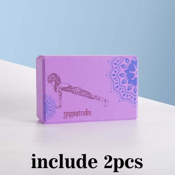 2 / Pcs Eva Yoga Block With Pilates Flexibility Stretching Strap Fitness Yoga Props