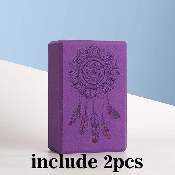2 / Pcs Eva Yoga Block With Pilates Flexibility Stretching Strap Fitness Yoga Props