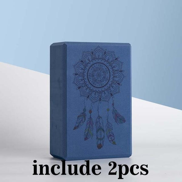 2 / Pcs Eva Yoga Block With Pilates Flexibility Stretching Strap Fitness Yoga Props