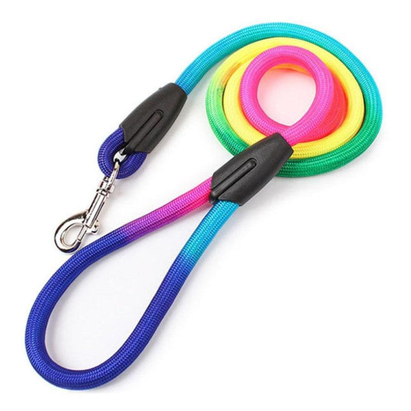 Durable Nylon Rainbow 1.2M Dog Leash Pet Walking Equipment Leads & Head Collars