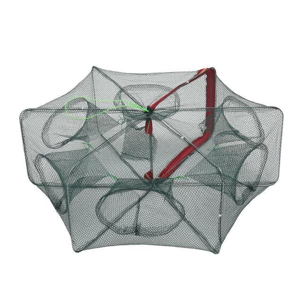 6 / 8 Holes Automatic Fishing Net Cage Portable Foldable Crab Shrimp Trap Nets