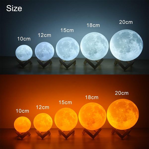 3D Rechargeable Moon Night Light Remote Led Lamp Lamps