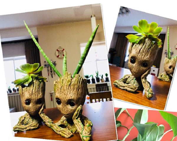 Mini Flower Pot Baby Groot Flowerpot Planter Cute Tree Man Pen Holder