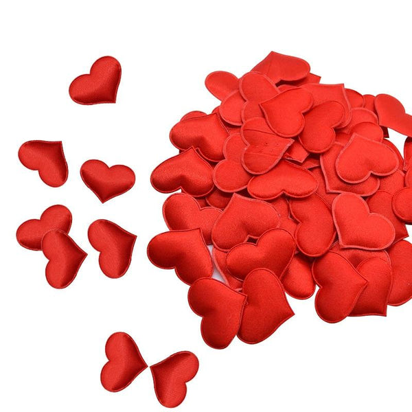 100Pcs Romantic Satin Hearts Valentine's Wedding Day Decorations Flowers Petals & Garlands