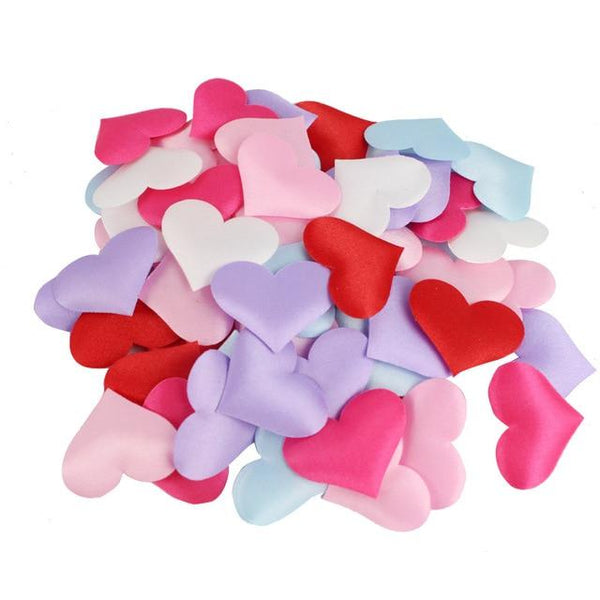 100Pcs Romantic Satin Hearts Valentine's Wedding Day Decorations Flowers Petals & Garlands