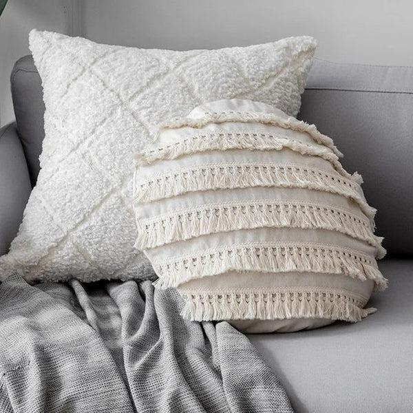 Linen Cotton Neutral Fringe Cushion Covers Decor Cushions & Decorative Pillows