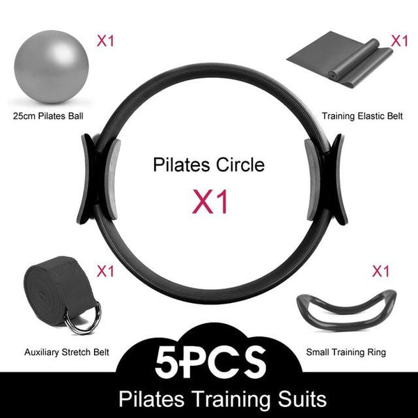 2Pcs Or 5Pcs Yoga Kit Pilates Ring 25Cm Gym Ball Resistance Band Stretching Belt