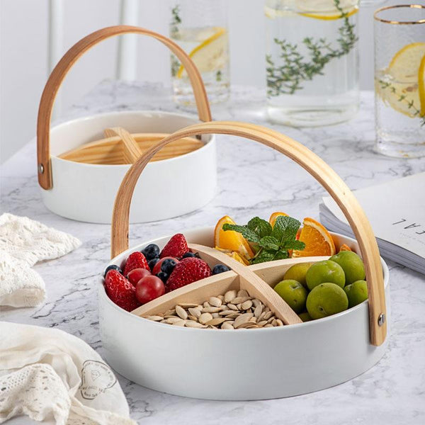 Ceramic Snack Platter Storage Bowl Fruit Basket Baskets