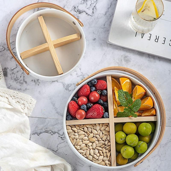 Ceramic Snack Platter Storage Bowl Fruit Basket Baskets