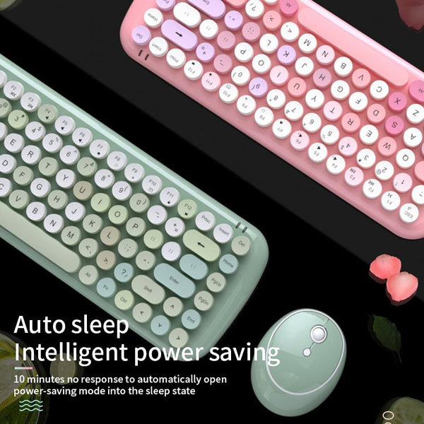 Classic Wireless Keyboard And Mouse Set In Blue / Pink Green Keyboard & Mouse Bundles