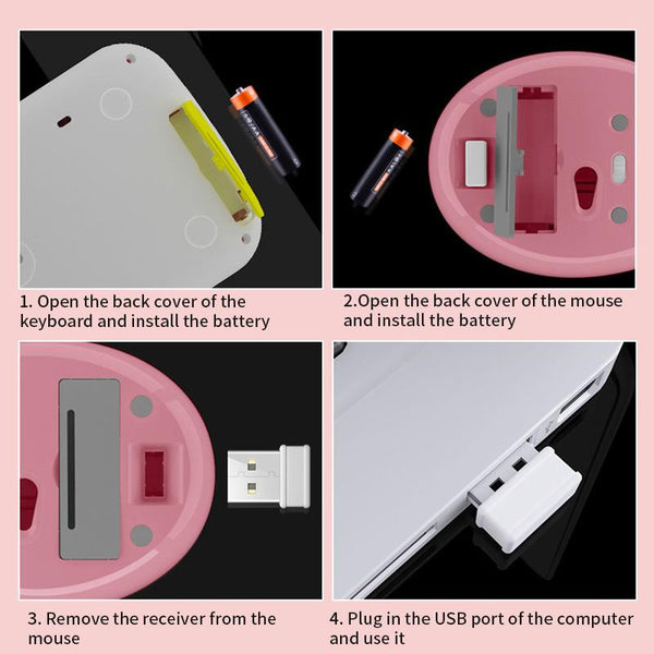 Classic Wireless Keyboard And Mouse Set In Blue / Pink Green Keyboard & Mouse Bundles