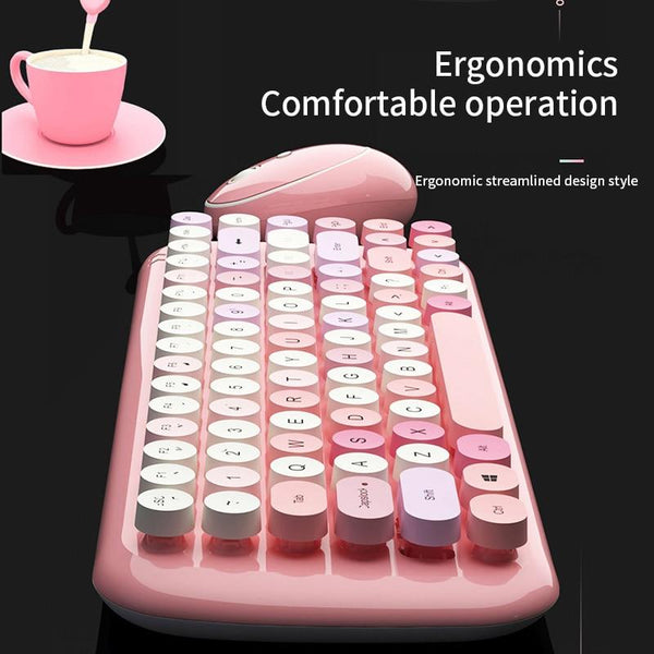 Classic Wireless Keyboard And Mouse Set In Blue / Pink Green Keyboard & Mouse Bundles