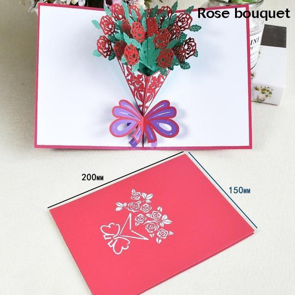 3D Pop Up Cards Romantic Love Valentines Day Wedding Anniversary Gifts Greeting Cards & Invitations