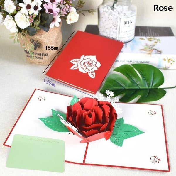 3D Pop Up Cards Romantic Love Valentines Day Wedding Anniversary Gifts Greeting Cards & Invitations