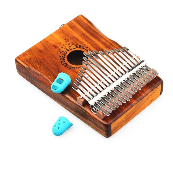 17 Keys Electric Kalimba Mbira Solid Acacia Thumb Piano Link Pickup With Bag 3 Cable Kalimbas