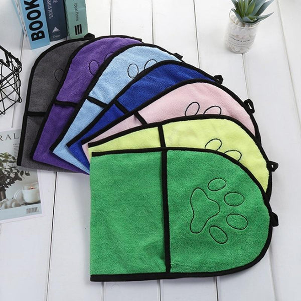 Microfibre Absorbent Pet Dog Bath Towel With Hand Pockets Dog Grooming