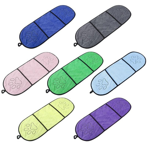 Microfibre Absorbent Pet Dog Bath Towel With Hand Pockets Dog Grooming