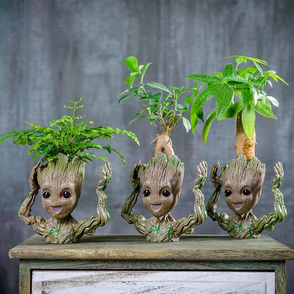 Mini Flowerpot Little Happy Groot Desktop Decoration Indoor Vase Plant Holder Baskets Pots Window Boxes