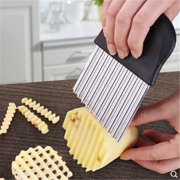 Peelers & Slicers Metal Blade French Fries Cutter Crinkle Chips Potato Slicer