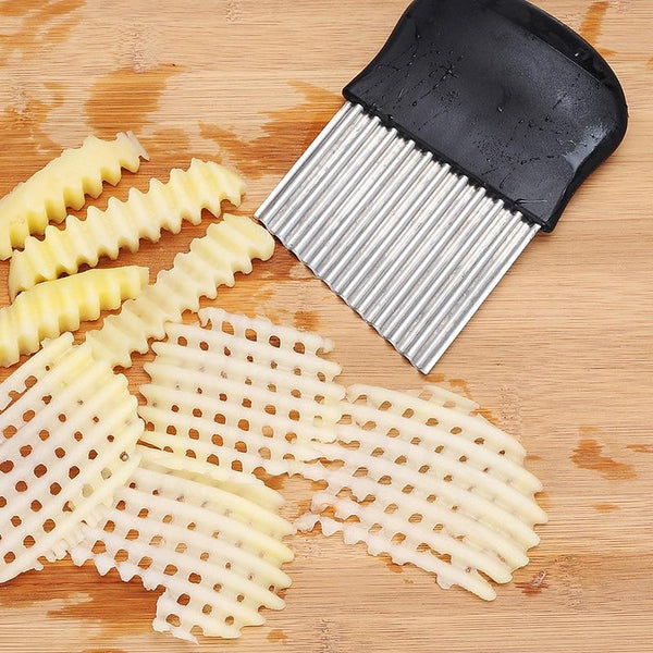 Metal Blade French Fries Cutter Crinkle Chips Potato Slicer Peelers & Slicers