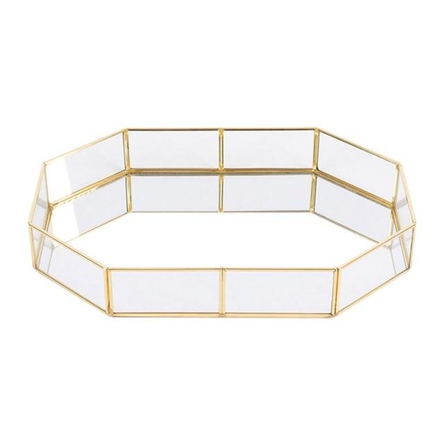 Elegant Modern Bathroom Storage Gold Tray Decor Bathroom Storage & Organisers