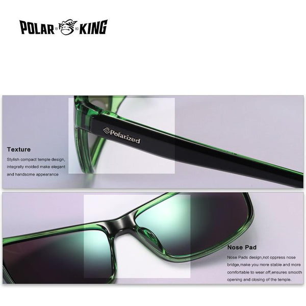 Black Fashion Frames Blue Lens Polarized Sunglasses Eyewear For Men