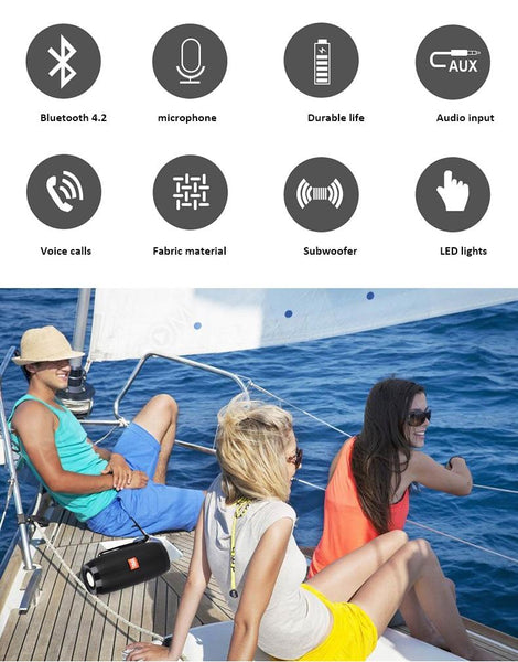 Bluetooth Column Wireless Fm Radio With Led Light Audio Docks & Mini Speakers