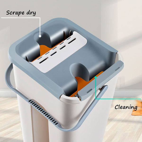 Microfibre Mop With Long Handle Cleaning Drying Bucket Mops Brooms & Scrubbers