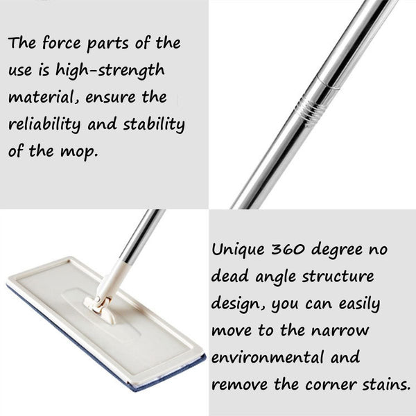 Microfibre Mop With Long Handle Cleaning Drying Bucket Mops Brooms & Scrubbers