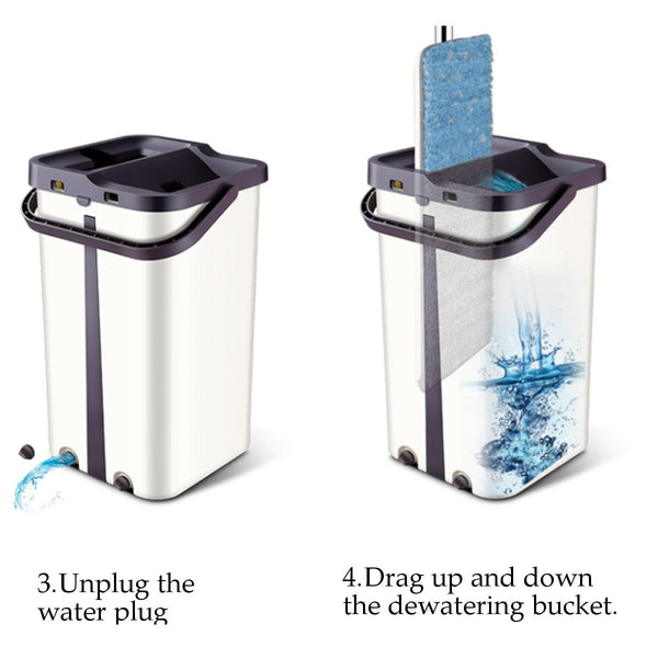 Microfibre Mop With Long Handle Cleaning Drying Bucket Mops Brooms & Scrubbers