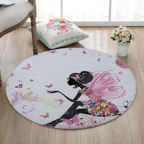 Butterfly Flower Fairy Cute Floor Mats Kids Rugs Bedroom Decor