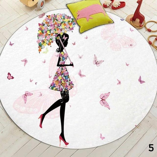 Butterfly Flower Fairy Cute Floor Mats Kids Bedroom Decor Rugs