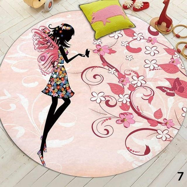 Butterfly Flower Fairy Cute Floor Mats Kids Bedroom Decor Rugs