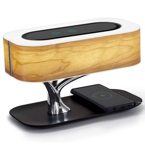 Modern Led Bedside Table Lamp With Wireless Phone Charger Bluetooth Lamps