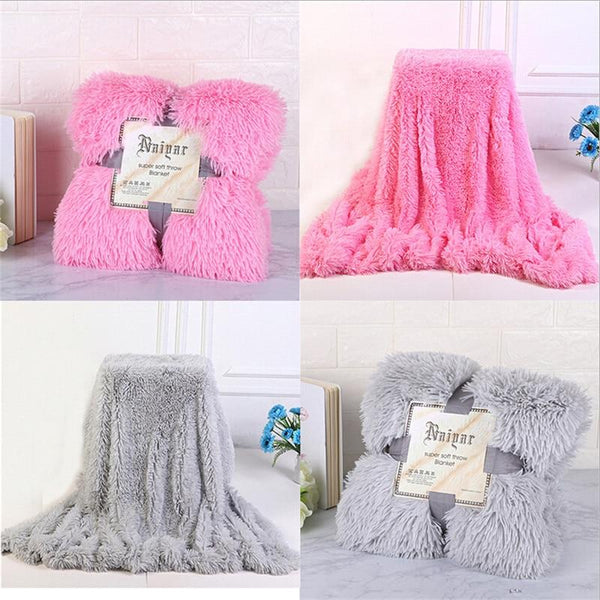 160Cm X 130Cm Soft Fluffy Shaggy Warm Blanket Bedspread Throw Blankets