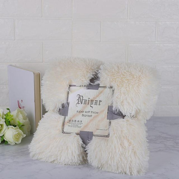 160Cm X 130Cm Soft Fluffy Shaggy Warm Blanket Bedspread Throw Blankets