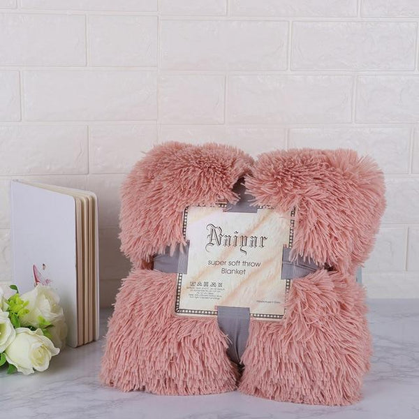 160Cm X 130Cm Soft Fluffy Shaggy Warm Blanket Bedspread Throw Blankets
