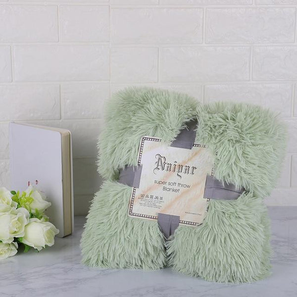 160Cm X 130Cm Soft Fluffy Shaggy Warm Blanket Bedspread Throw Blankets
