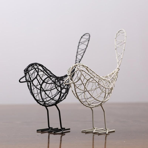 Modern Iron Metal Bird Figurine Sculpture Decor Sculptures & Figurines