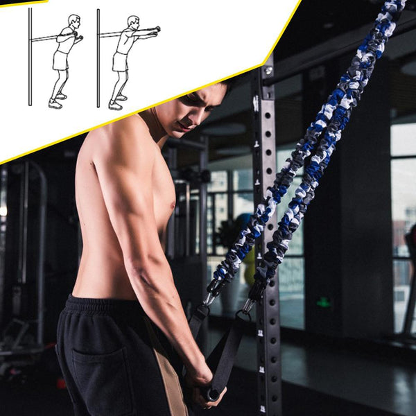 Latex Resistance Bands With Sleeves Crossfit Training Pull Ropes Fitness Resistance Trainers